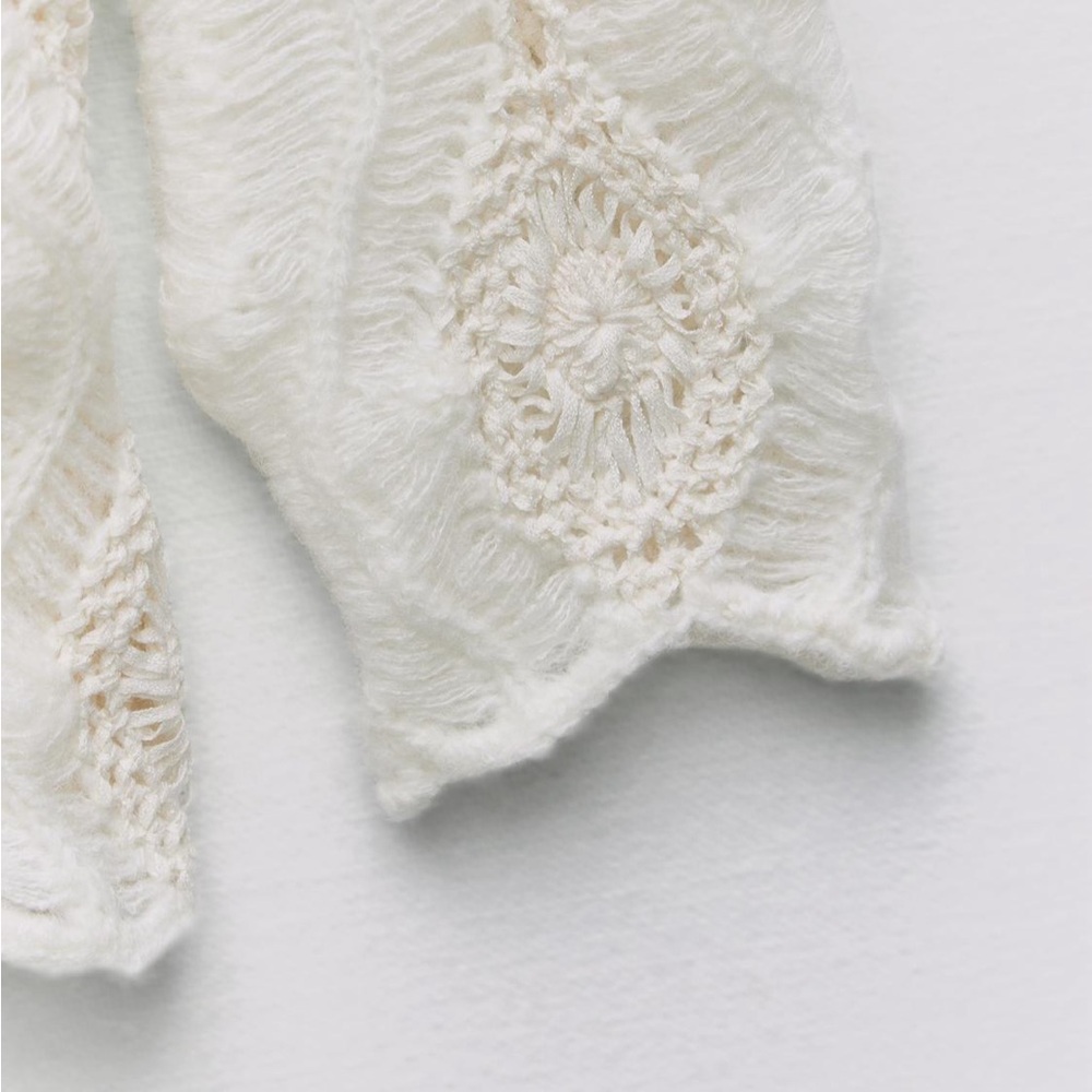 Zara crochet long sleeves short winter dress - Picture 10 of 12